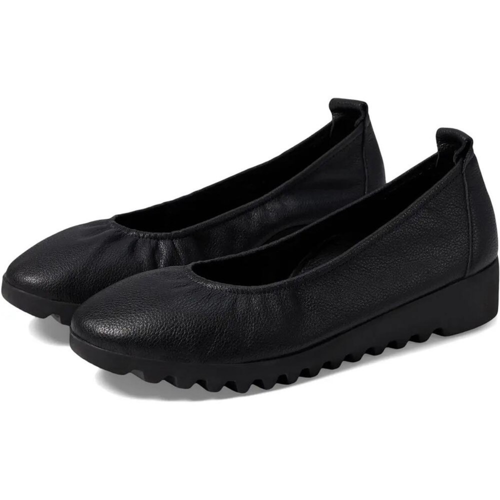 Aetrex Women's Brianna Black Leather Flats - Picture 8 of 12